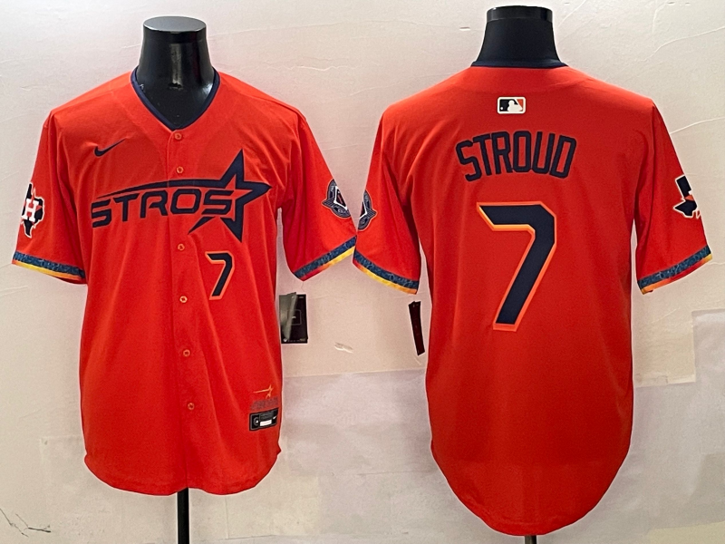 Men's Houston Astros C.J. Stroud #7 Orange 2025 City Connect Limited Jersey